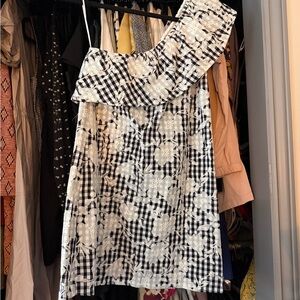 Sezane Monochrome Gingham Dress